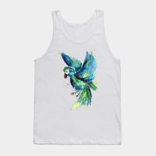 Blue Parrot Watercolor Tank Top